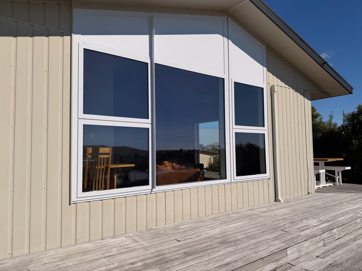 Newly installed aluminium windows on a Waikato home
